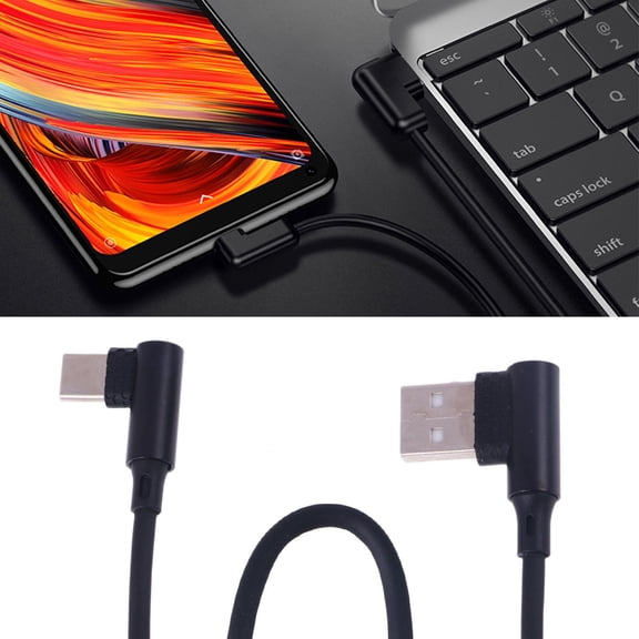 ETEREAUTY Fast Charging USB Type-C Cable in Black, Soft TPE Material, Compatible with Various Smartphone Models