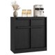 thumbnail image 2 of Aparador buffet moderno de madera para comedor - 2 puertas y 2 cajones - Compacto y funcional - Ideal para cocina, sala o café - Color negro, diseño 2 puertas, 2 of 11
