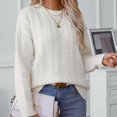 thumbnail image 6 of Kaemgyyd Sweaters for Women Crew Neck Cable Knit Long Sleeve Casual Pullover Solid Oversized Lightweight Tops Fall, 6 of 7