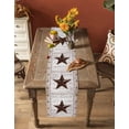 thumbnail image 5 of ERUNPONLY American Country Table Runner - 36 Inch Long Farmhouse Barn Star Brown Berry Cotton and Linen Blended Dress Scarves Farmhouse Table Runner for Kitchen Dining, Coffee Table, 13"x36", 5 of 8