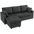thumbnail image 1 of HOMCOM 81" Sofa Bed, 2 In 1 Pull Out L-Shaped Sleeper Sofa Bed, Dark Grey, 1 of 10