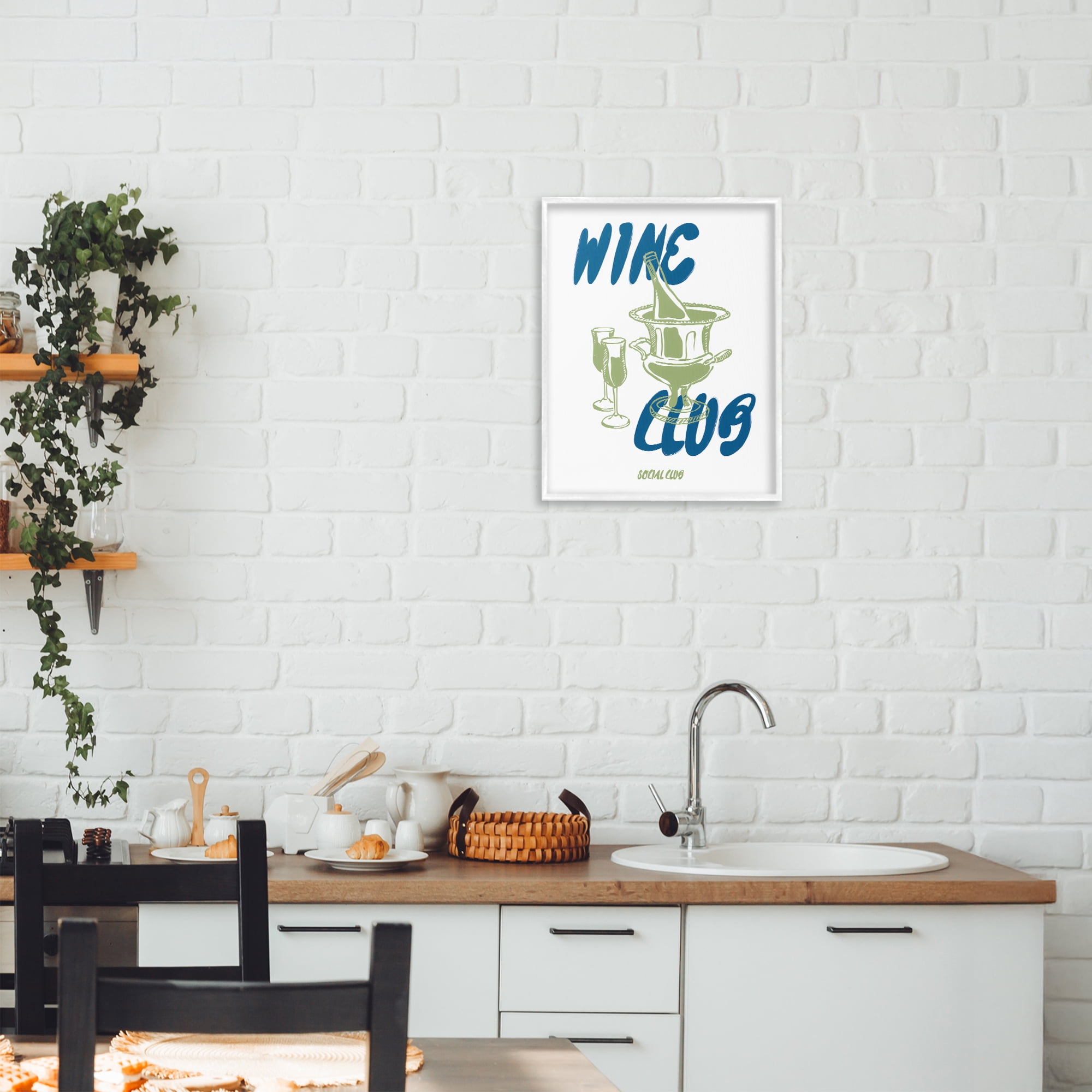 Stupell Industries Wine Club Social Evening Toast White Framed Giclee Art, design by The Prints Vibe