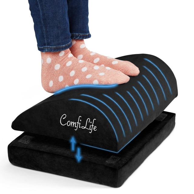 Reposapiés ComfiLife Ajustable en Forma de Gota con Espuma de Memoria Negro