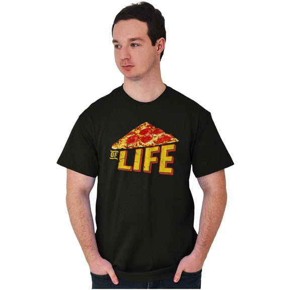 Funny Pizza Slice of Life Joke Men's Graphic T Shirt Tees Brisco Brands S