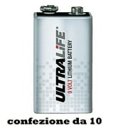 Twelve (12) Ultralife 9v Long Life Lithium Battery Lithium Manganese Dioxide (LiMnO2)