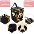 thumbnail image 2 of Panda Sunflower Foldable Mini Car Trash Can with Lid and Leak-Proof Hanging Storage Bag, 2 of 6