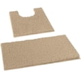 thumbnail image 2 of Luxurux Juego De Alfombras De Baño De 2 Piezas: Felpa Suave De Secado Rápido, Antideslizante, Súper Absorbente. Incluye Tapete Para Inodoro Rectangular (31 X 20 Pulgadas) Y En Forma De U (20 X 20 Pulg, 2 of 5