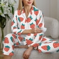 thumbnail image 6 of Bingfone Womens Pajama Sets Strawberries Print,Long Sleeve Loungewear Pajamas Set-X-Large, 6 of 8