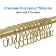 thumbnail image 4 of TENOVEL 24 pcs Double Shower Curtain Hooks Rings, for Shower Curtain Shower Hangers Rings for Shower Rods-Gold, 4 of 8