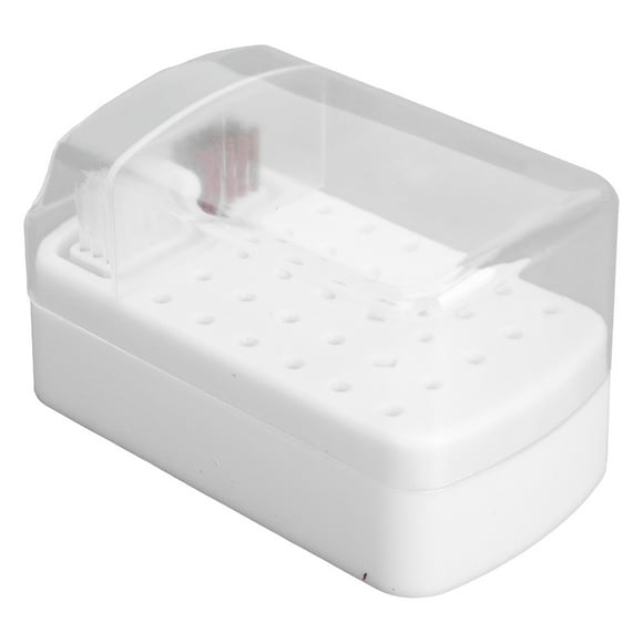 Organizador de Soporte para Brocas de Umas, 30 Orificios Profundos, Caja de Almacenamiento A Prueba de Polvo Con Base Resistente, Portátil para Trabajos de Umas incluye Cepillo