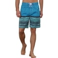thumbnail image 5 of NOMADIC NOOK Men's Color Block Stripes Pattern Drawstring Waist Swimwear Shorts 2 Pack, 5 of 5