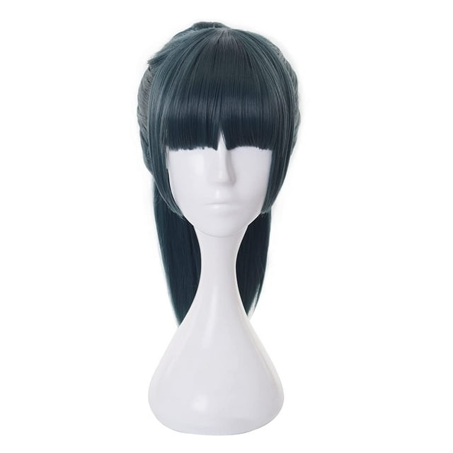 Peluca de Cosplay Maysuwell Zenin Maki Verde Oscuro para Halloween