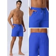 thumbnail image 5 of DARING DIVA Men's Elastic Waist Drawstring Surfing Board Shorts 36 Blue, 5 of 6