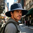 thumbnail image 5 of Sun Hat for Men,UPF50+ Wide Brim Boonie Hat Sun Hat Foldable Mesh Lined Fishing Hat for Sai Hiking Beach Garden Dark Blue, 5 of 6