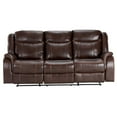 thumbnail image 6 of Sunset Trading Avant 86" Faux Leather Dual Reclining Sofa in Brown, 6 of 8