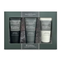 Pecksniff’s Men’s Trio Collection Amber & Oud Wood – Face Wash, Face Scrub & Shave Balm Gift Set, 3 x 75ml