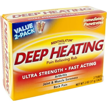 Mentholatum Ultra Strength Deep Heating Pain Relieving Rub  2 Tubes - 2 Oz