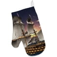 thumbnail image 2 of Dreamtimes Oven Mitts and Pot Holders with Chef Apron 3Pcs Set Beautiful Sailing Boat Non Slip Heat Resistant Gloves for Baking Cooking BBQ, 2 of 7