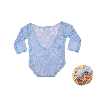 2019 Hot Sale Baby Long Sleeve Romper Newborn Photography Props Princess Lace Costume with Headband Bow Knot Infant (Best Bow Under 600 2019)