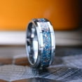 thumbnail image 4 of Genuine Crushed Raw Blue And White Sapphire Men's Tungsten Ring, Size 11, 4 of 5