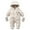 Beige, variant on lnmuld Insulated Winter Baby Romper for Girls Cozy All Day Soft Protective Outdoor Snowsuit Size:9-12 Months