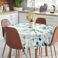 thumbnail image 3 of Teal Eucalyptus Leaves Tablecloth Waterproof Fabric,Round Watercolor Oil-Proof Wrinkle Resistant Table Cover for Dining Table, Buffet Parties and Campin,Mint Color(60" inch Round), 3 of 6