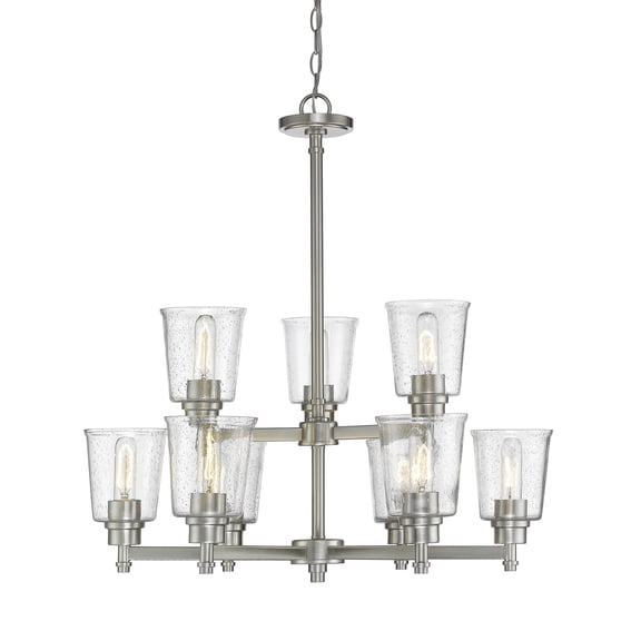 464-9BN-Z-Lite-Bohin - 9 Light Chandelier in Fusion Style - 28 Inches Wide by 29 Inches High-Brushed Nickel Finish    -Traditional Installation