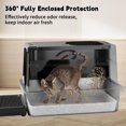thumbnail image 3 of Enclosed Cat Litter Box: All Black Stainless Steel - Odor-Resistant & High-Sided - Teflon Non-Stick Coating for Quick Cleaning - Large Top-Exit Pan for Modern Homes Balcony, 3 of 15
