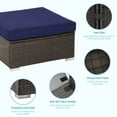 thumbnail image 3 of ACEGOSES 5 Pieces Patio Furniture Sets Outdoor Sectional Rattan Conversation Sofa, Tempered Glass Tabletop - Dark Brown Wicker/Navy Blue Cushions, 3 of 8