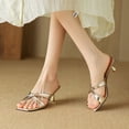thumbnail image 4 of YOWMNS Women's Elegant Patent Leather Kitten Heel Sandals, 4 of 5