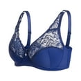 thumbnail image 1 of B91xZ Front Close Wirefree Back Support Posture Full Coverage Bra Plus Size Beyond Soft Cotton Unlined Underwire Bra,Blue 100D, 1 of 3