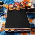 thumbnail image 4 of Meiyoeat Retro Desert Dirt Bike Zipper Twin Comforter Sets with Fitted Sheet and 2 Pillowcases for Teens, Geometric Checkered Zipper Bedding Set, Red Orange,4-Piece,Black Reversible, 4 of 6