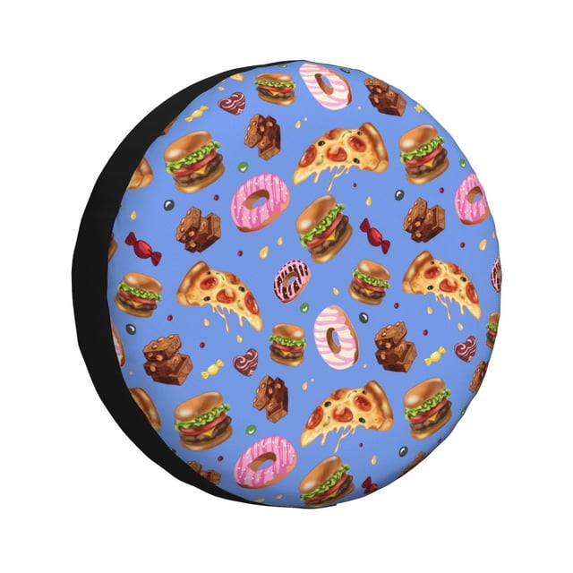Fotbe Fastfoods Funda de Llanta de Repuesto con Estampado, Engrosada, Ajuste Universal para Jeep, Remolque, RV, SUV, Camión-17 inch
