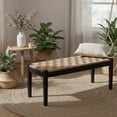 thumbnail image 3 of 47-inch Acacia Wood Entryway Bench with Woven Seagrass Seat, Indoor Hallway or Bedroom Bench (Black), 3 of 9