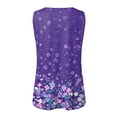 thumbnail image 6 of vigerkar Women's Summer Tank Tops Pleated Crew Neck Floral Solid Loose Fit Casual Sleeveless Flowy Boho Tunic Shirts (Dark Purple, S), 6 of 6