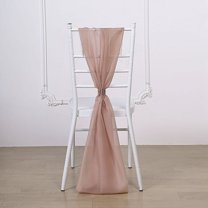 BalsaCircle 50 Dusty Rose Extra Premium Chiffon Chair Sashes Bows Ties Ceremony