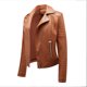 thumbnail image 2 of Chaqueta de cuero para mujer, cuello vuelto, cuello vuelto, cierre con cremallera, 2 of 5