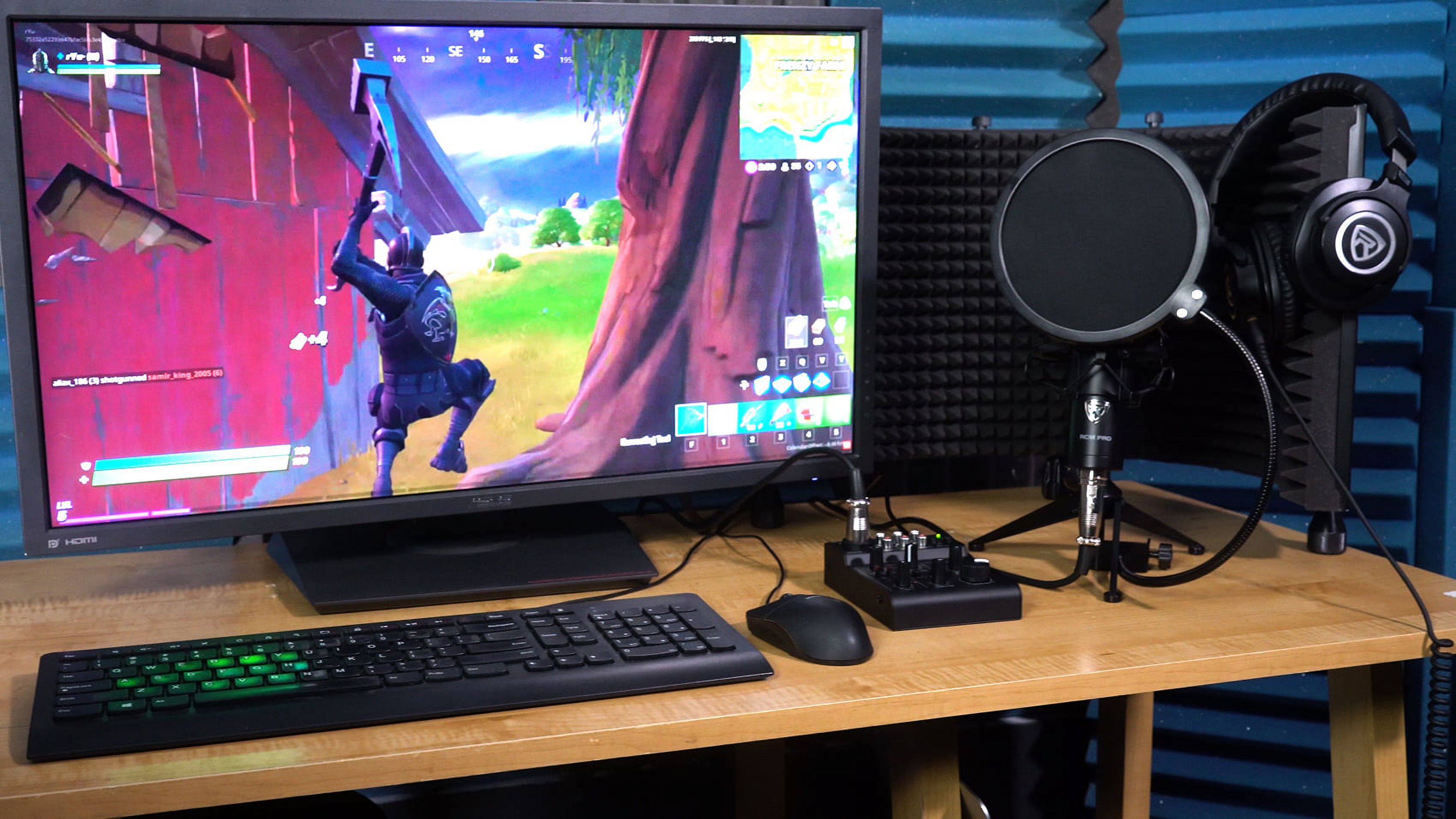 Rockville 1-Person Gaming Twitch Live Stream Recording Kit Mic+tripod+Headphones