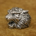 thumbnail image 4 of 925 Sterling Silver King Tiger Ring Biker Punk Jewelry TA396 Small Model US Size 7.5, 4 of 15