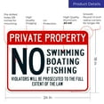 thumbnail image 3 of Private Property, No Swimming, Boating Fishing Sign,, 3 of 8
