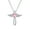 Pink, variant on Cross Necklace for Women, 925 Sterling Silver Cross Pendant with Angel Wing Birthstone Necklace, Faith Gift for Mom Wife Daughter Girlfriend