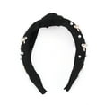 thumbnail image 4 of Unique Bargains 1 Pc Bow Faux Pearls Tie Headbands for Women Black, 4 of 6