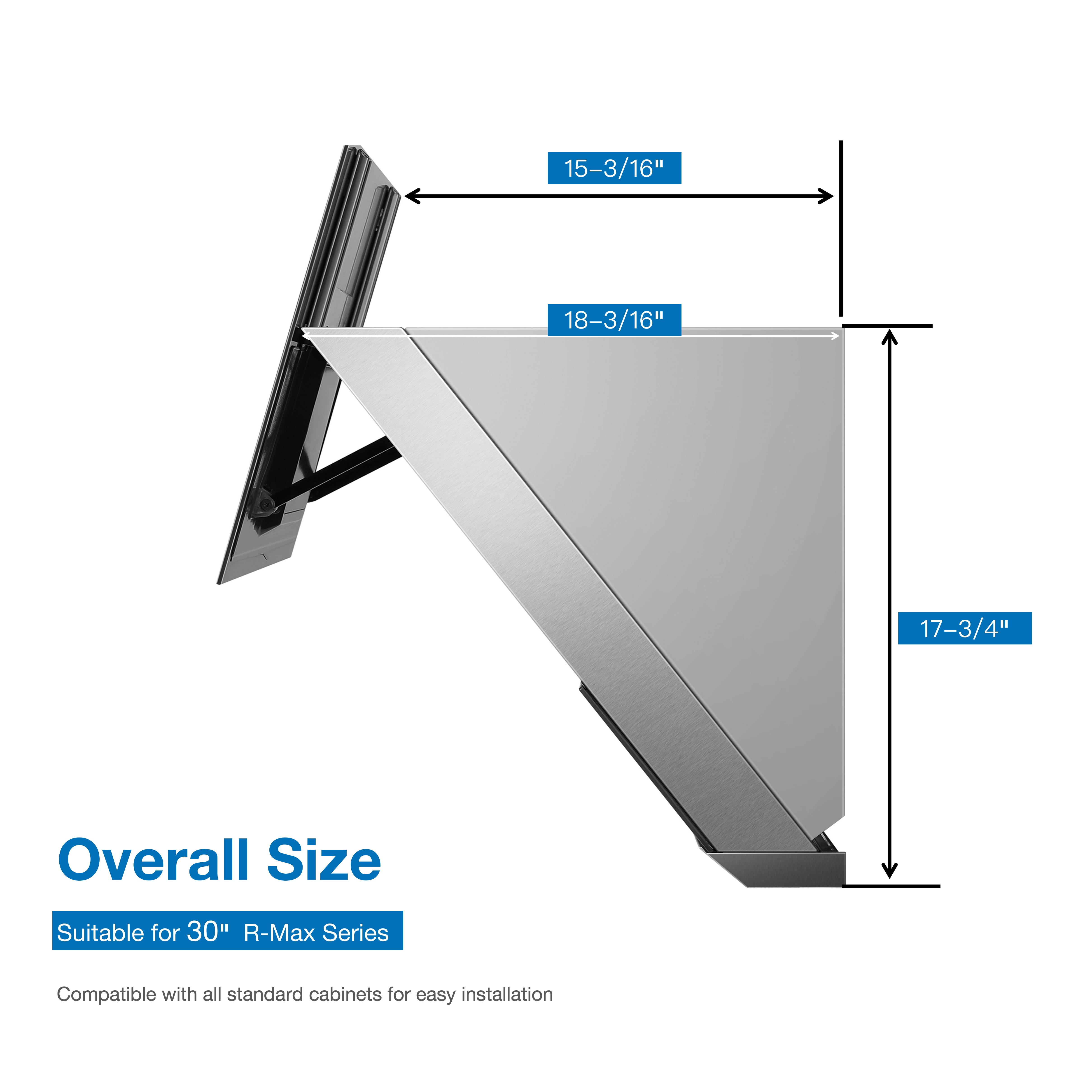 ROBAM 30" Under Cabinet Range Hood, 1100 CFM Slant Vent, Smart Gesture & Touch Control, Easy-Clean Filter, 1000 Pa High Pressure, Ducted Vent Hood for Wall Mount, White