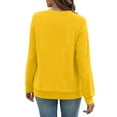 thumbnail image 3 of Crewneck Sweatshirts for Women No Hood Fall Casual Long Sleeve Pullover Tops Loose Sweatshirt with Pocket Yellow S, 3 of 6