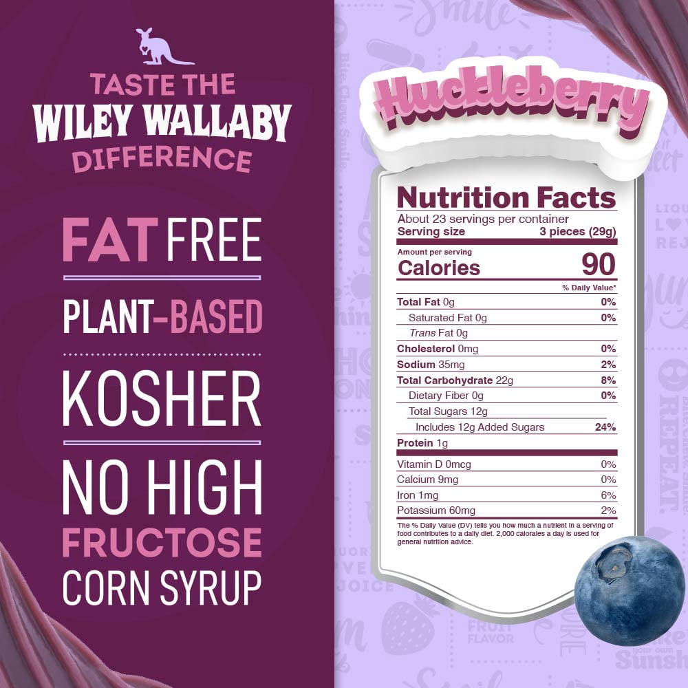 Wiley Wallaby Licorice 24 Ounce Classic Gourmet Soft & Chewy Australian Huckleberry Licorice Candy Twists, 2 Pack