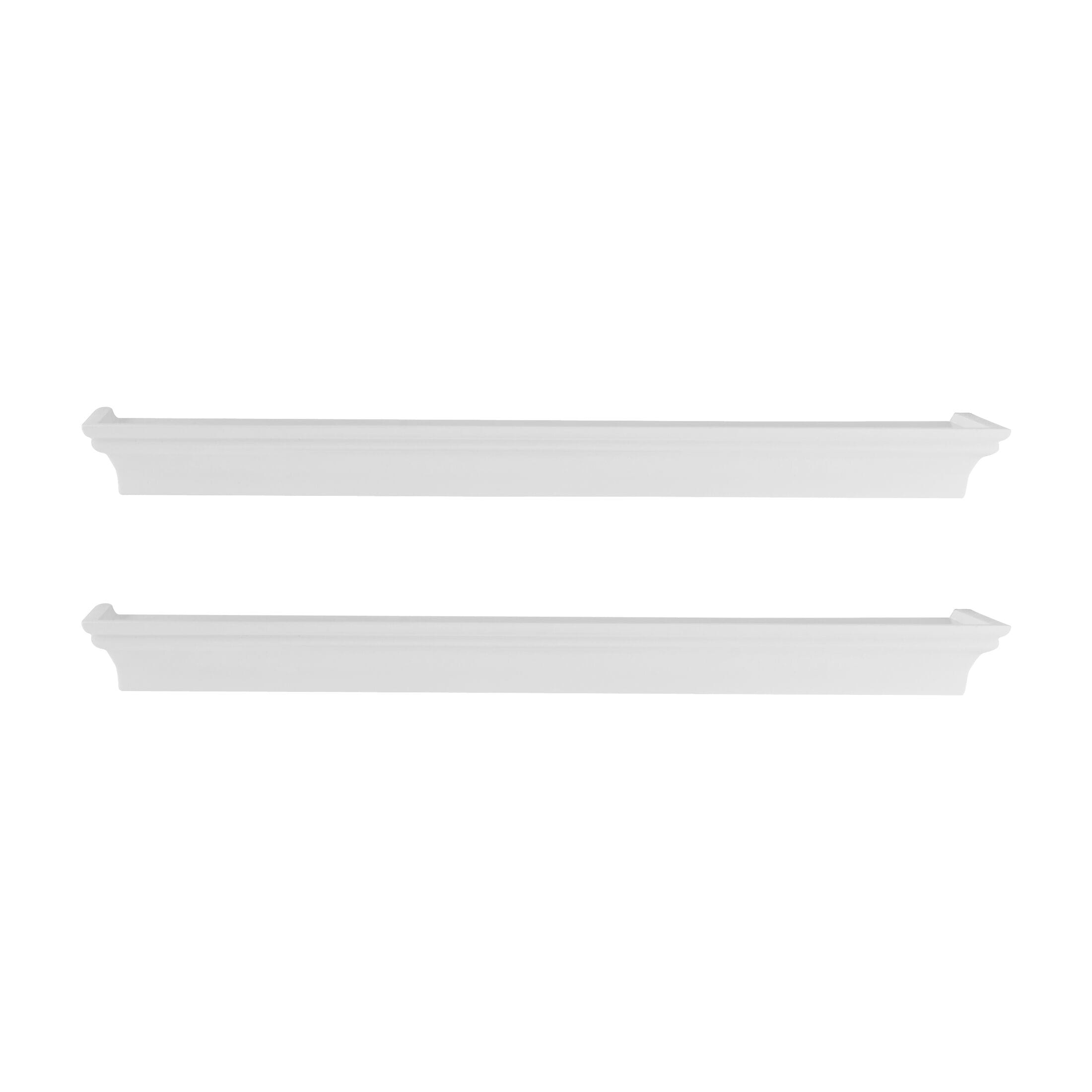 Melannco 20-inch Arlington Floating Wall Shelves Set of 2, White
