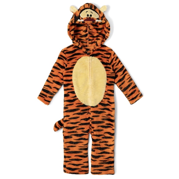 Disney Winnie the Pooh Baby Boy or Girl Cosplay Fleece Hooded Coverall Tigger Orange Stripe