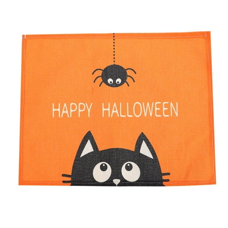 

4Pcs Halloween Place Mat Cartoon Cat Pattern Shaped Dining Table Mat