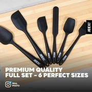 6 Pack Black Silicone Spatula Set, Food Grade Silicone Spatula,450°F Heat Resistant Rubber Spatulas, Seamless One-Piece Design, Non-Stick, Baking, Stirring, Kitchen Cooking Utensils
