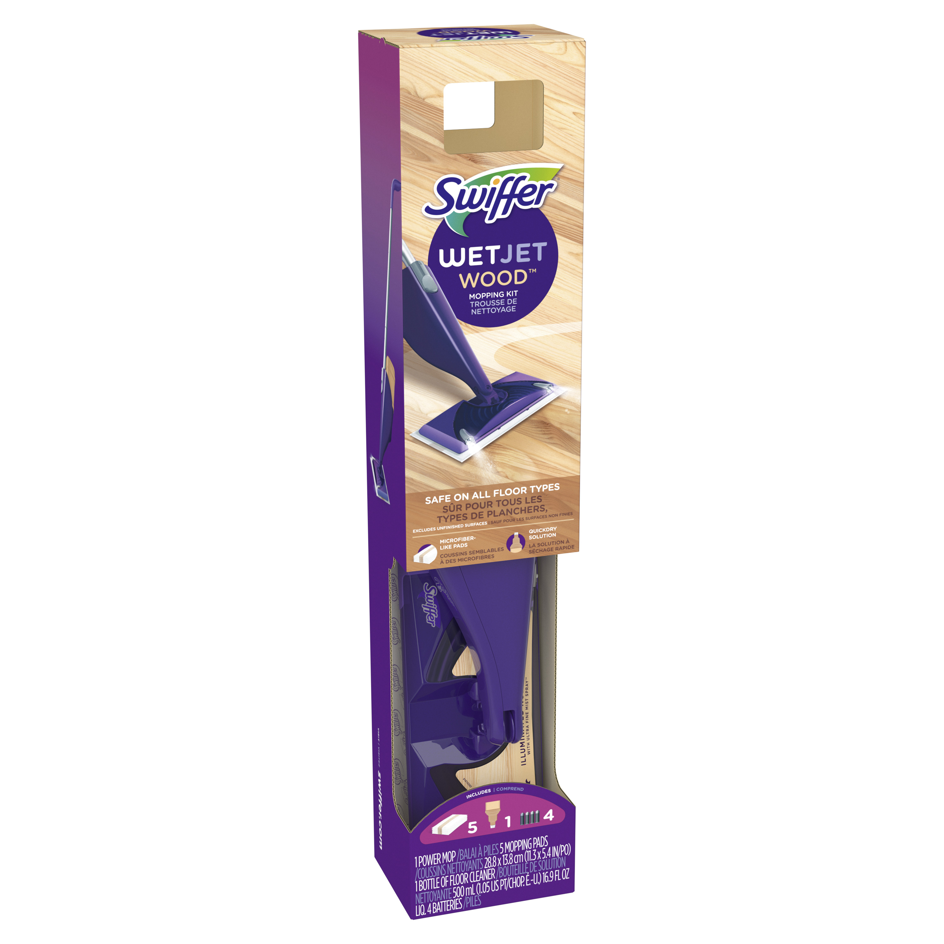 Swiffer WetJet Wood Mop Kit (1 Spray Mop, 5 Mopping Pads, 1 Cleaning Solution) - image 7 of 12